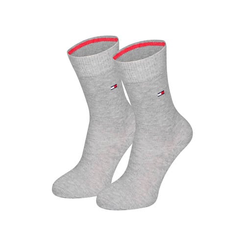 Tommy Hilfiger sokken - set van 2 grijs Jongens/Meisjes Katoen Effen