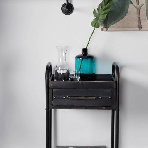 Wehkamp Home trolley Chase Sidetable Zwart | Sidetable van
