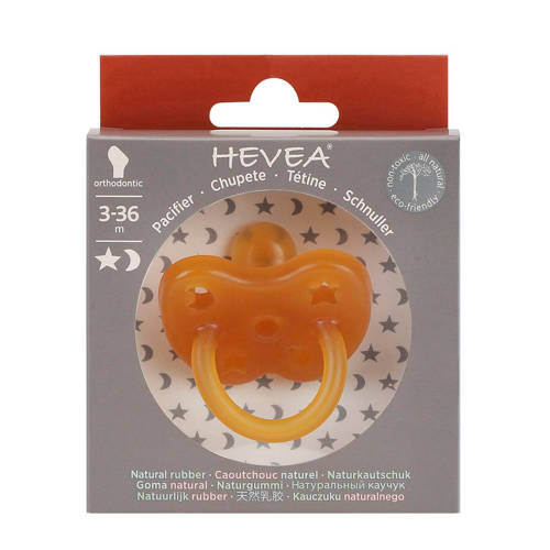 Hevea fopspeen orthodontisch “Classic' 3-36 maanden 100% natuurrubber    Bruin