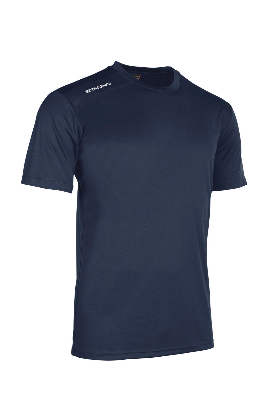 Donkerblauwe jongens Stanno Junior sport T-shirt van polyester met korte mouwen en ronde hals