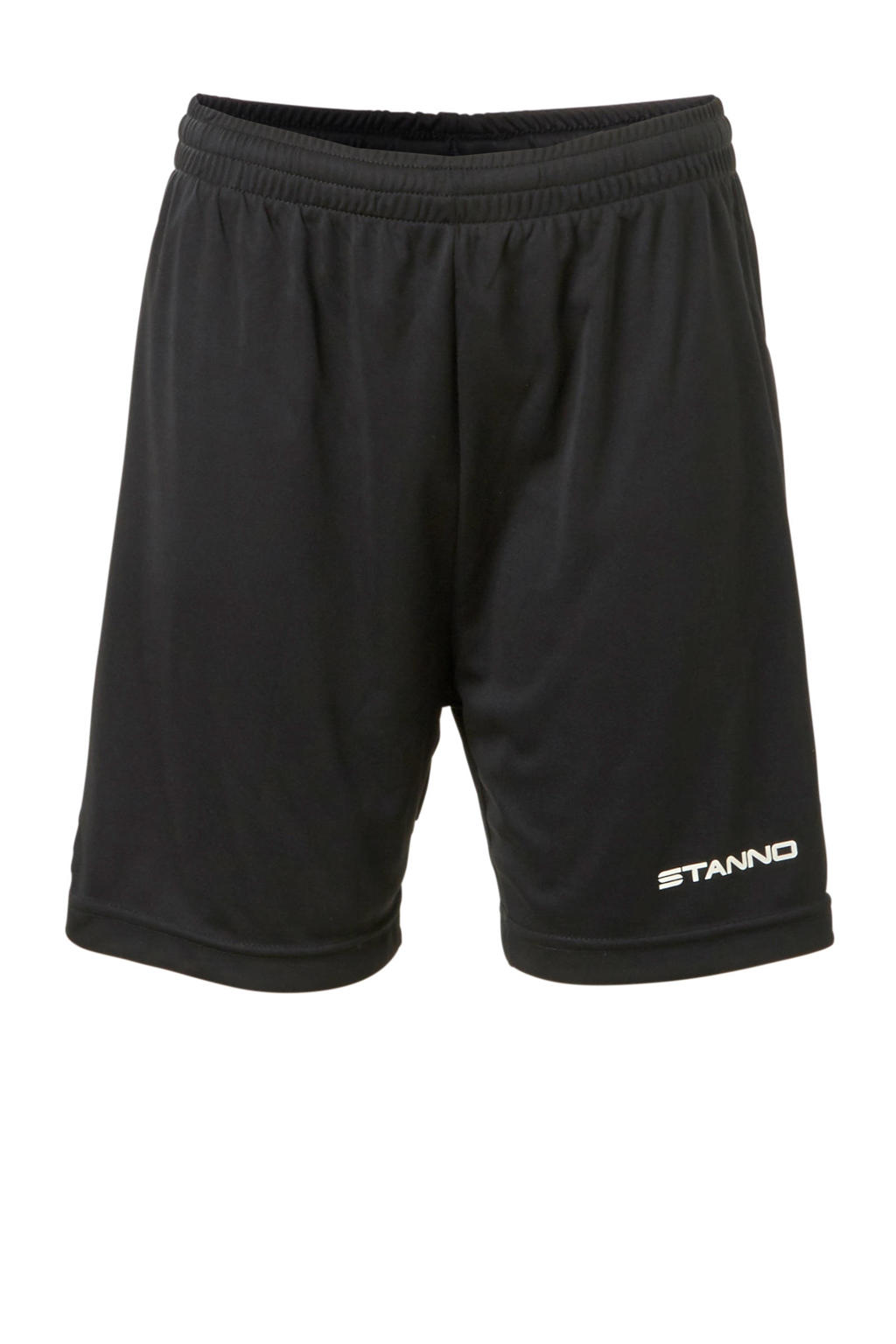 Zwarte jongens en meisjes Stanno Junior sportshort van polyester met elastische tailleband met koord