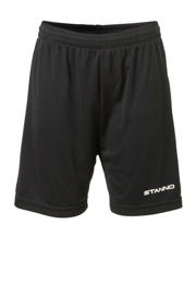 thumbnail: Zwarte jongens en meisjes Stanno Junior sportshort van polyester met elastische tailleband met koord
