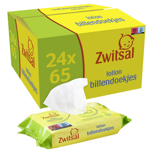 Zwitsal Lotion billendoekjes - 24 x 65 stuks | Billendoekjes van Zwitsal