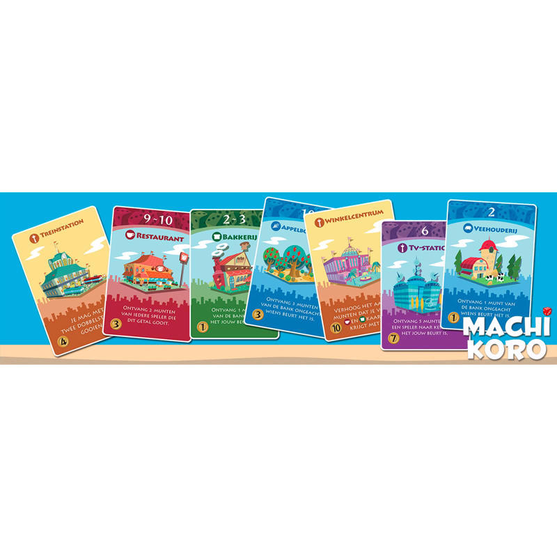 Pandasaurus Games Machi Koro - Family-Friendly Board Games - Adult Games for Game Night - Card Games for Adults, Teens & Kids (2-4 Players)
