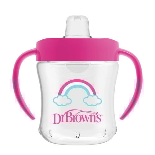Dr. Brown's drinkbeker zachte tuit 180 ml roze Tuitbeker