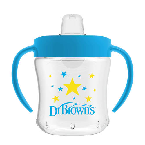 Dr. Brown's drink tuitbeker zachte tuit 180 ml blauw