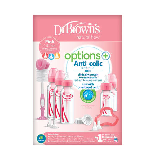 Dr. Brown's standaardfles giftset roze