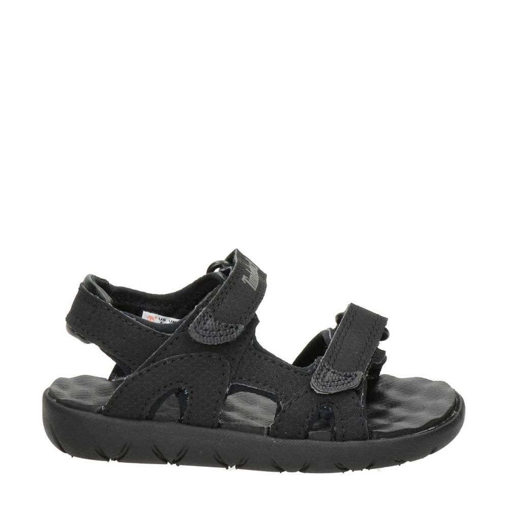 Zwarte jongens Timberland Perkins Row Perkins Row sandalen van imitatieleer met klittenband