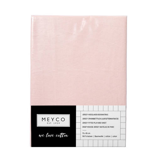 Meyco hoeslaken boxmatras 75x95 cm lichtroze | Hoeslaken van