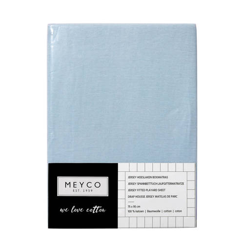 Meyco hoeslaken boxmatras 75x95 cm lichtblauw | Hoeslaken van