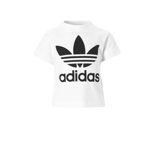 adidas Originals Adicolor T-shirt wit/zwart Jongens/Meisjes Katoen Ronde hals - 104