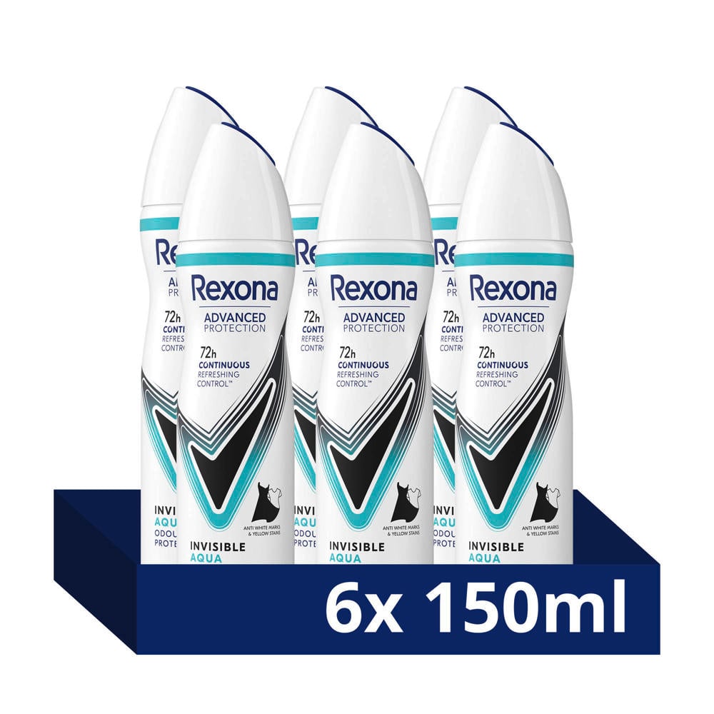 Rexona Women Advanced Protection Invisible Aqua anti-transpirant spray - 6 x 150 ml