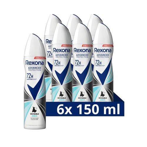 Rexona Women Advanced Protection Invisible Aqua anti-transpirant spray - 6 x 150 ml Deodorant