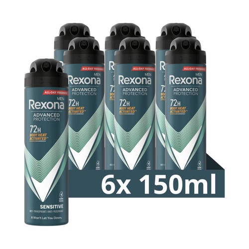 Rexona Men Advanced Protection Sensitive anti-transpirant spray - 6 x 150 ml Deodorant