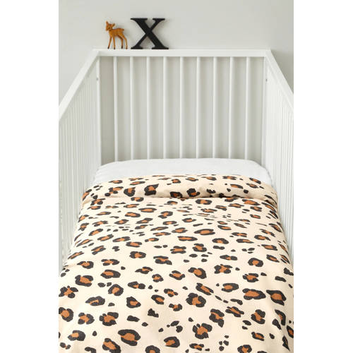 Wehkamp Home katoenen dekbedovertrek baby (100x135 cm) Beige Panterprint