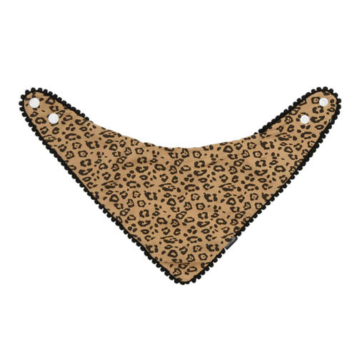 Petit Filippe geschenkset muts + bandana panterprint Bruin 0-3 mnd