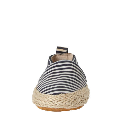 Petit Filippe geschenkset met leren espadrilles + speenkoord breton stripes Zwart 17 18