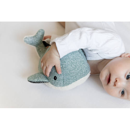 Flow Amsterdam hartslagknuffel moby walvis groen knuffel 24 cm