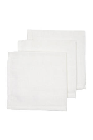 hydrofiele monddoekjes (set van 3) 30x30 cm uni wit