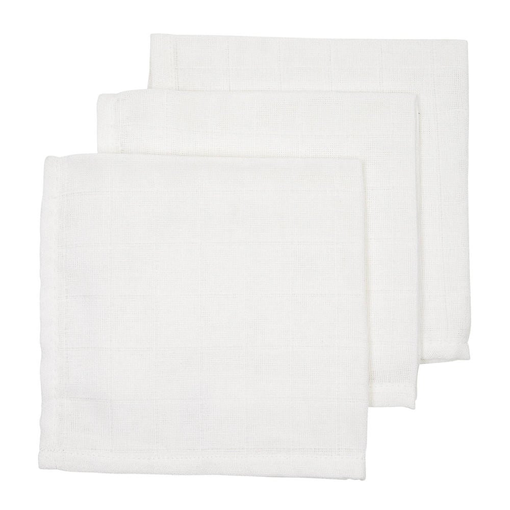Meyco hydrofiele monddoekjes (set van 3) 30x30 cm uni wit