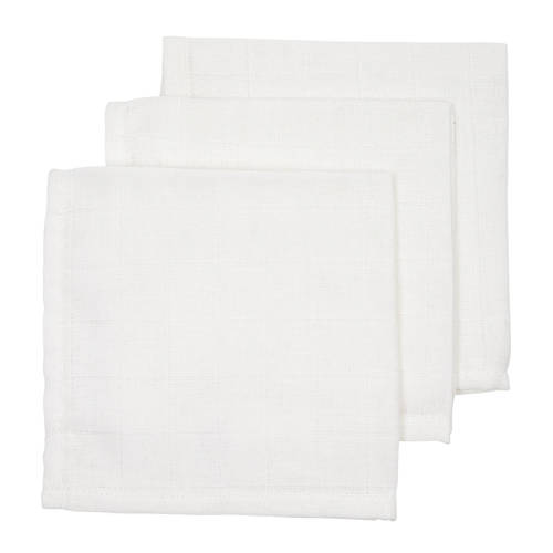 Meyco hydrofiele monddoekjes (set van 3) 30x30 cm uni wit afbeelding