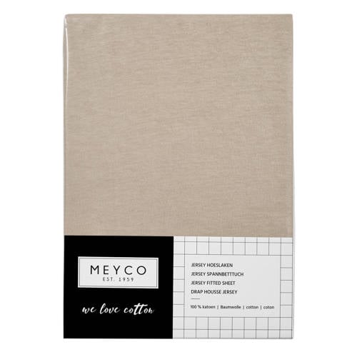 Meyco katoenen ledikant hoeslaken 60x120 cm sand Beige Effen