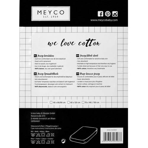 Meyco hoeslaken boxmatras 75x95 cm lichtgrijs | Hoeslaken van