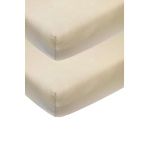 katoenen ledikant hoeslaken - 60x120 cm sand (set van 2)