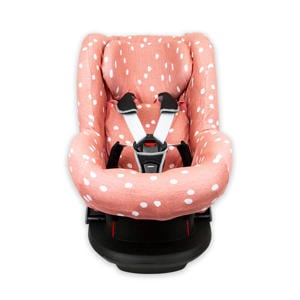 autostoelhoes 1+ rugsteun spots grey pink met interlock