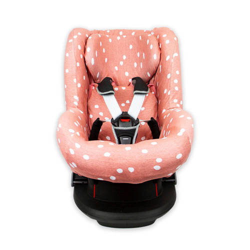Briljant Baby autostoelhoes 1+ rugsteun spots grey pink met interlock Roze