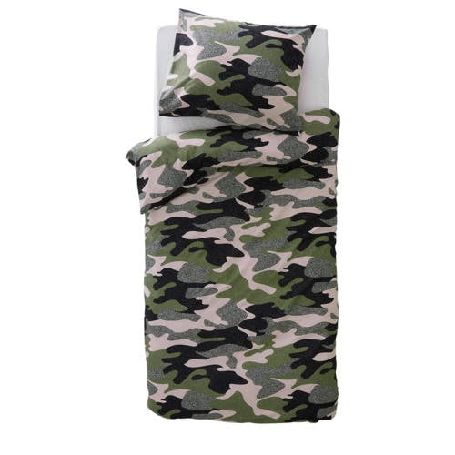 Wehkamp Home katoenen dekbedovertrek peuter (120x150 cm) Groen Camouflage