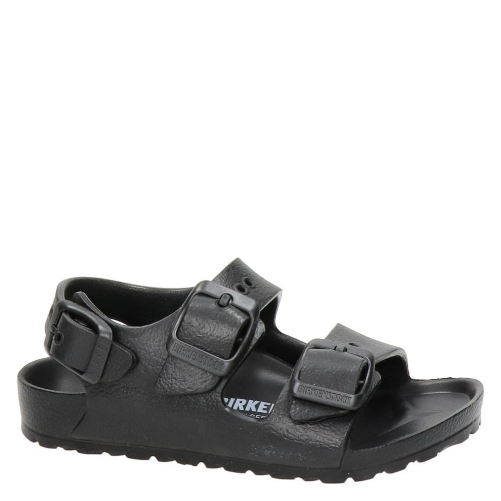 Zwarte jongens en meisjes Birkenstock Milano Eva sandalen van imitatieleer met gesp