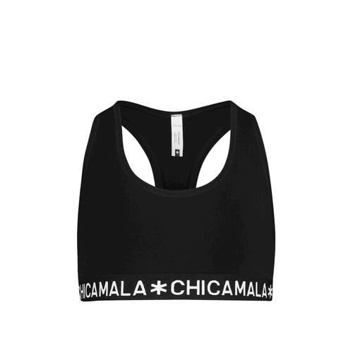 Muchachomalo bh top zwart Meisjes Stretchkatoen Effen - maat 176 afbeelding