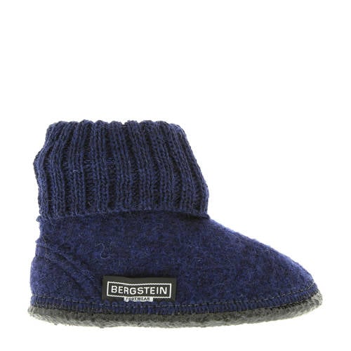 Bergstein kids pantoffels donkerblauw Jongens/Meisjes Wol Effen - maat 36 afbeelding