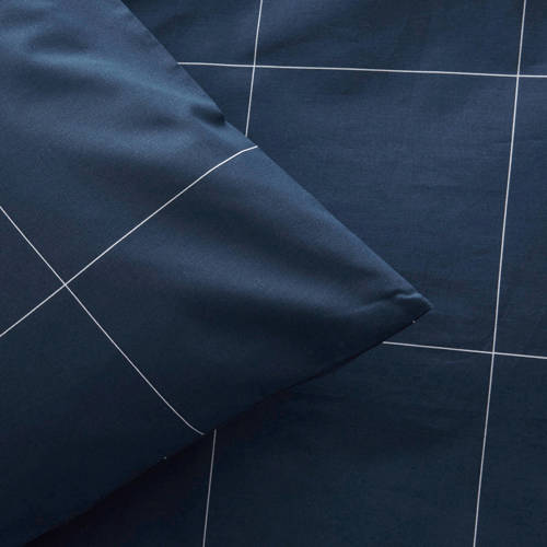 Wehkamp Home katoenen dekbedovertrek peuter (120x150 cm) Blauw Ruit
