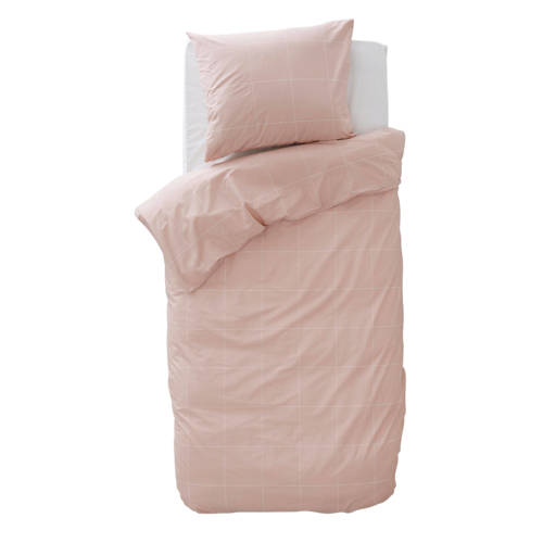 Wehkamp Home katoenen dekbedovertrek peuter (120x150 cm) Roze Ruit
