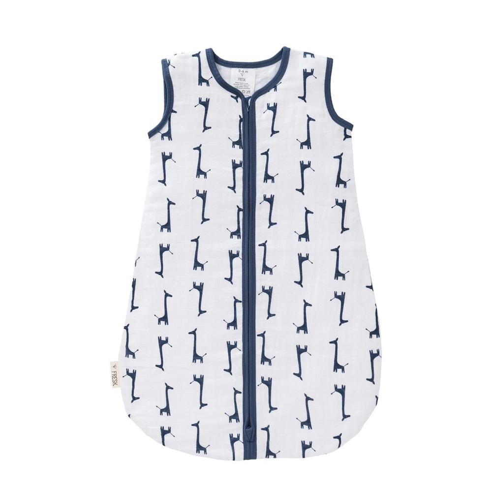 Fresk baby slaapzak muslin 2-laags giraf blauw
