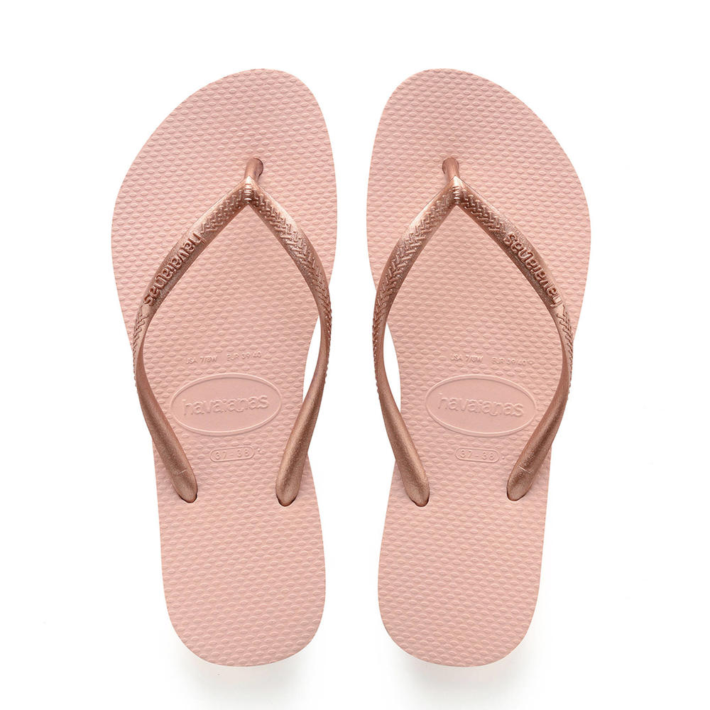 Roze dames Havaianas Slim teenslippers van rubber