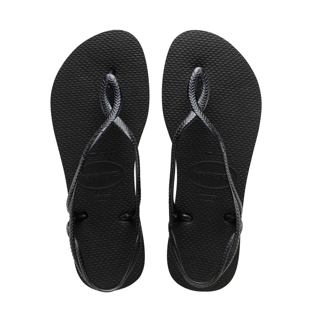 Zwarte dames Havaianas sandalen van rubber