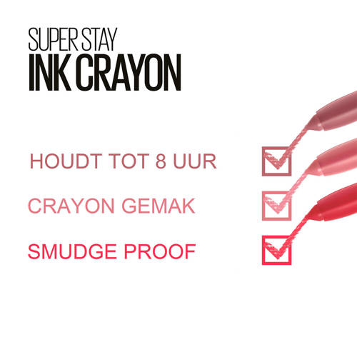 Maybelline New York Superstay Ink Crayons lippenstift 30 Seek Adventure Roze