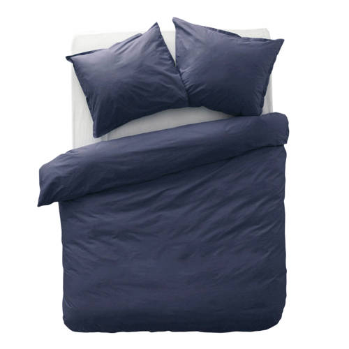 Wehkamp Home perkalkatoenen dekbedovertrek 2 persoons (200x220 cm) Blauw