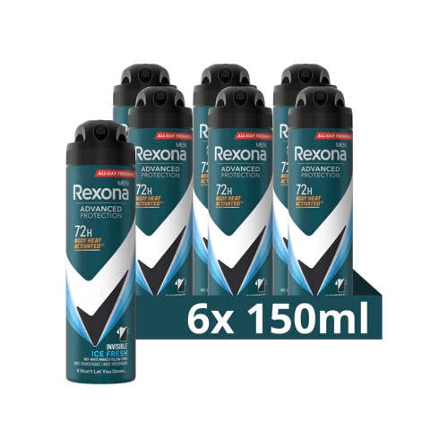Rexona Men Advanced Protection Invisible Ice Fresh anti-transpirant deodorant spray - 6 x 150 ml