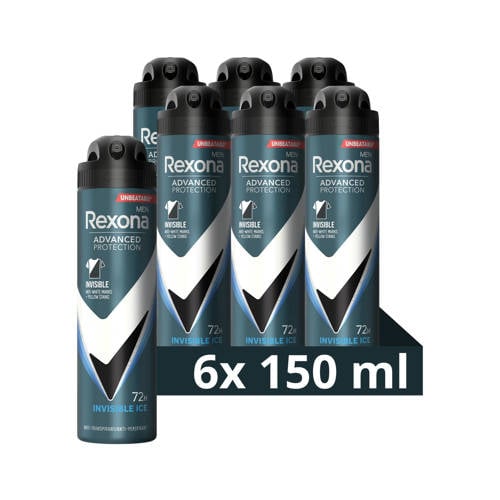 Rexona Men Advanced Protection Invisible Ice anti-transpirant spray - 6 x 150 ml Deodorant