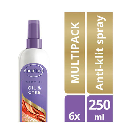 Andrélon Oil & Care anti-klit spray 6 x 250 ml Haarspray