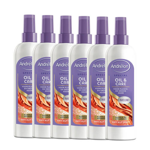 Andrélon Oil & Care anti-klit spray - 6 x 250 ml Haarspray