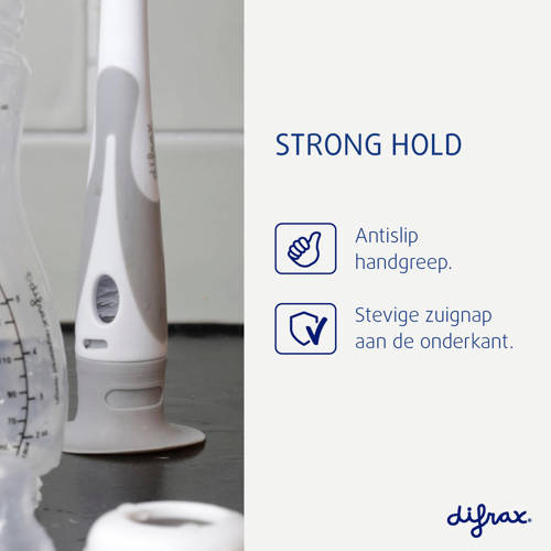 Difrax Flessenborstel 2 in 1 Ideaal voor het Reinigen van de Babyfles Speen en de Bodem Accessoire