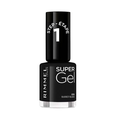 Rimmel London SuperGel Gel nagellak - 070 Blackest Black Zwart