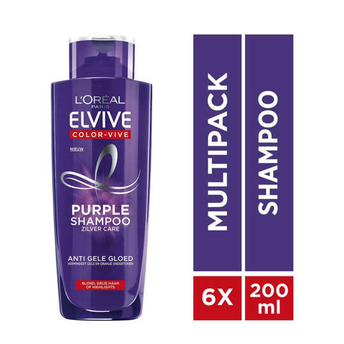 L'Oréal Paris Elvive Color Vive Purple zilvershampoo 6 x 200 ml voordeelverpakking