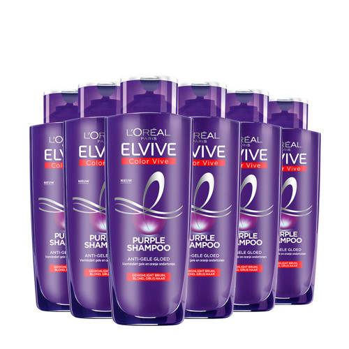 L'Oréal Paris Elvive Color Vive Purple zilvershampoo 6 x 200 ml voordeelverpakking