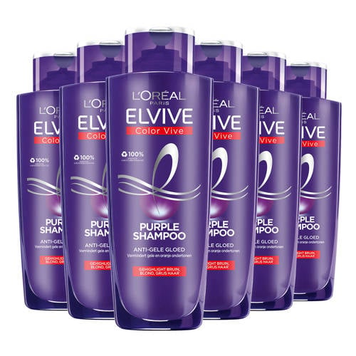 L'Oréal Paris Elvive Color Vive Purple zilvershampoo - 6 x 200 ml - voordeelverpakking